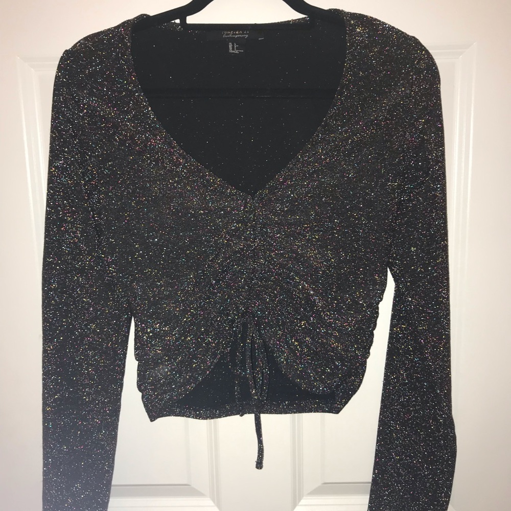 Forever 21 Shimmer cinched going out top